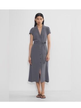 Wilfred Aritzia Grey Midi Shirt Dress